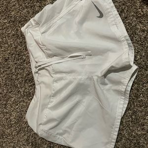 white nike athletic short